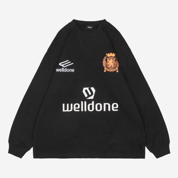 We11done Football Team Logo W Letter Print Long Sleeve